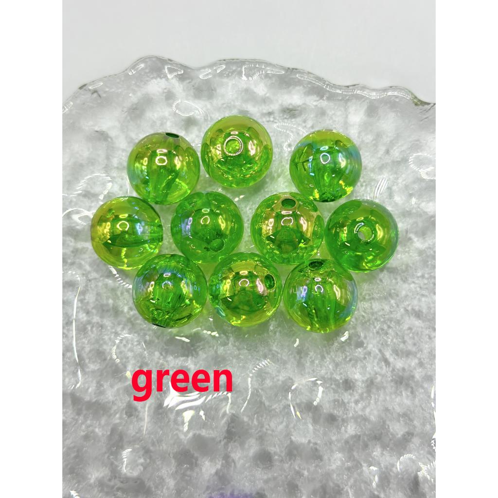 See Thru Glossy Solid Color Acrylic Beads with UV Coating 16mm CM