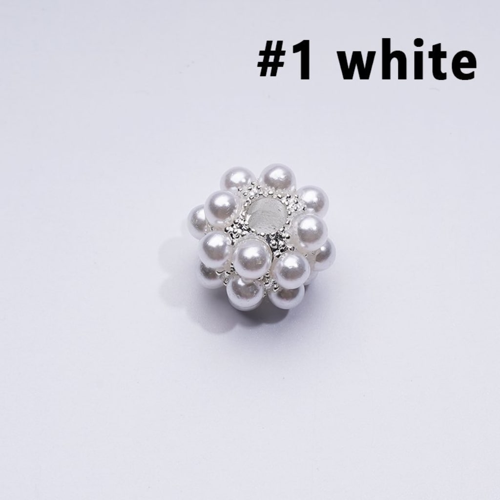 Silver Alloy Balls with Colorful Pearls Acrylic Beads, Random Mix, 16MM