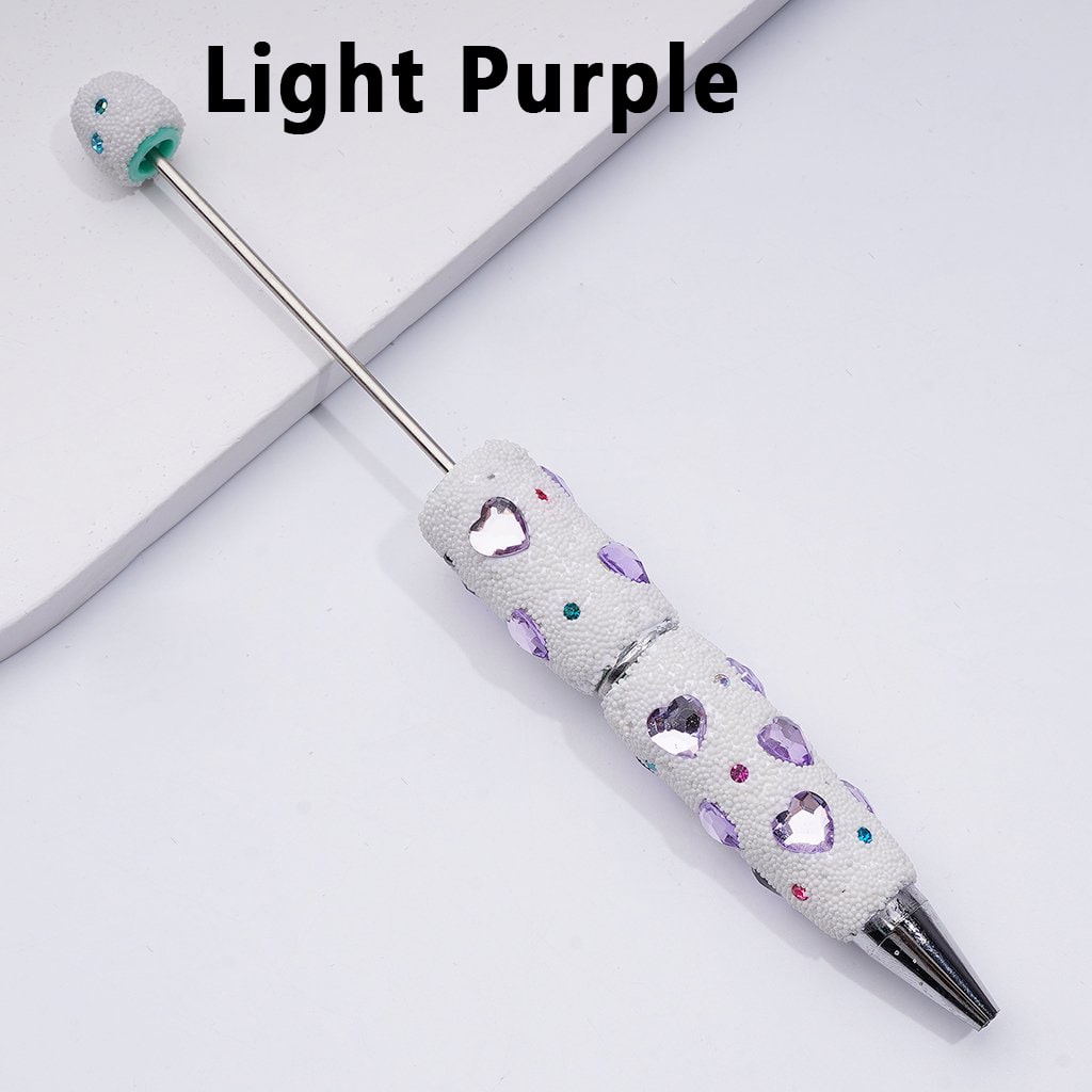 Beadable Solid Color Hearts Shiny Rhinestones Mini White Snow Balls Clay Pen