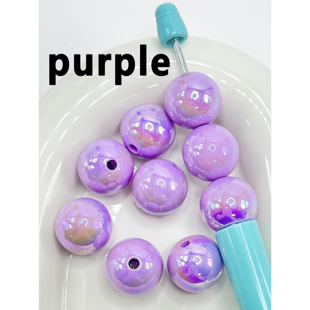 キャンディーカラー パステルカラー アクリルビーズ UV メッキ 暗闇で光る 16mm ランダムミックスカラー YT