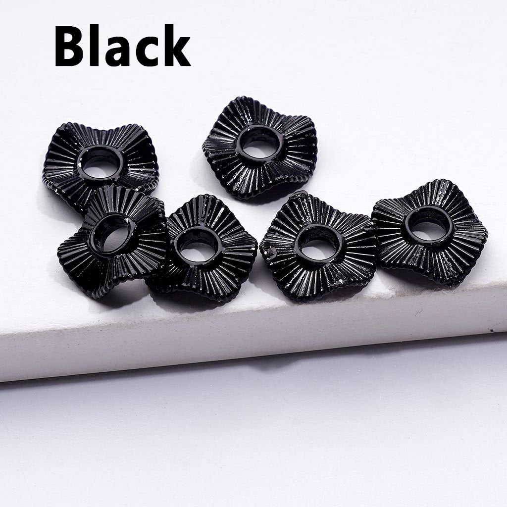 Mini Cute Multi-Color Wave Shape Metal Spacer with Stripes, 10MM