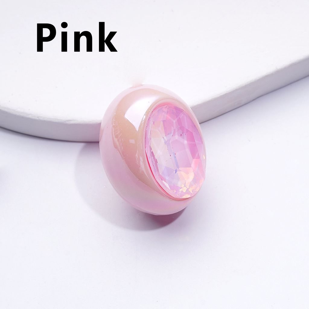 UV Coating Oval Shape Acrylic Beads Shiny K9 Rhinestones Inside, Around 26*20MM