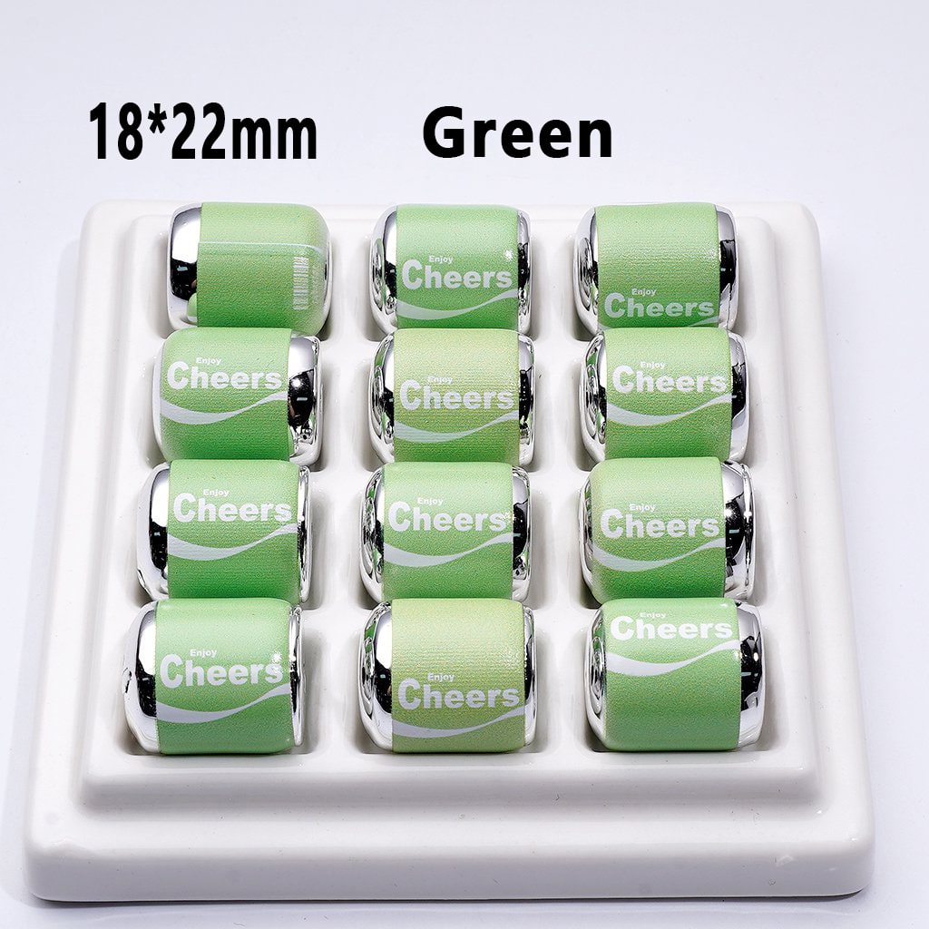 Multi Single Color & Random Mix Color Enjoy Cheers Drink Beer Beverage Can Bottle Acrylic Beads, Around 18*22MM
