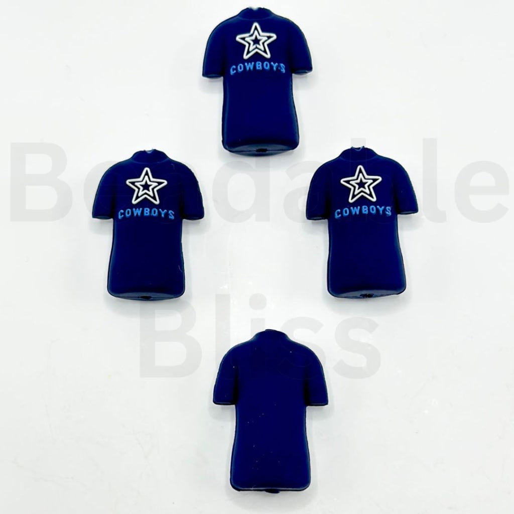 USA America Football Team Shirt Jersey Uniform Kansas Chie Lone Star Fighters  Golden Gate Gridiron Denver Football NOLA Football Bear Team Vegas Football Blue Team Buffalo Football Packer Team Red College Team  Silicone Focal Beads