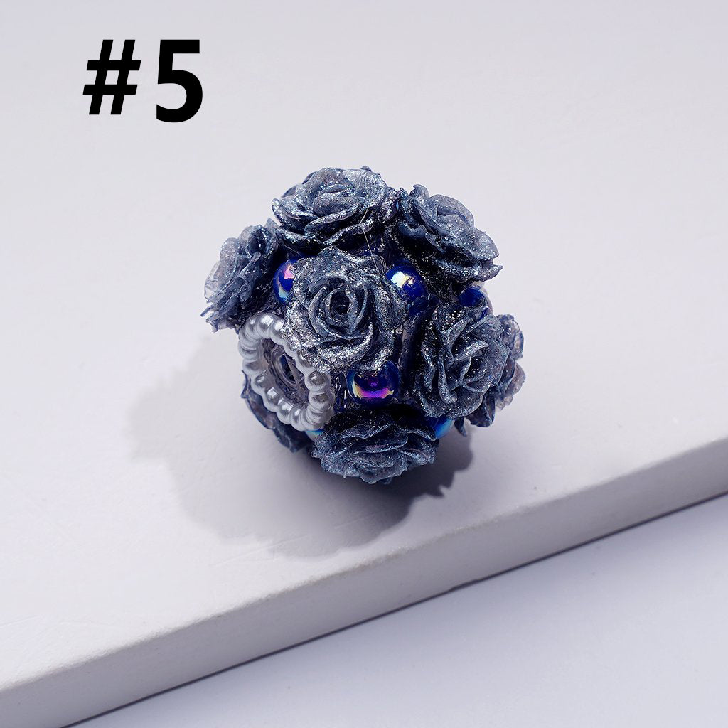 Delicate Bling Bling Mini Rose Flower Cute Pearls Round Sugar Acrylic Beads, Around 22MM