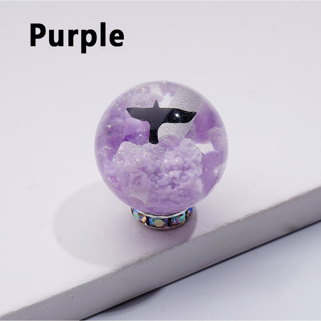 Luminous Multi-Color Glitter Clouds Inside Cute Bird Clear Round Acrylic Beads, 20MM