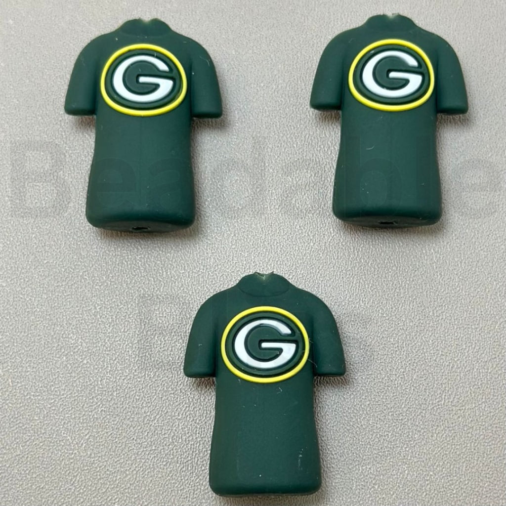 USA America Football Team Shirt Jersey Uniform Kansas Chie Lone Star Fighters  Golden Gate Gridiron Denver Football NOLA Football Bear Team Vegas Football Blue Team Buffalo Football Packer Team Red College Team  Silicone Focal Beads