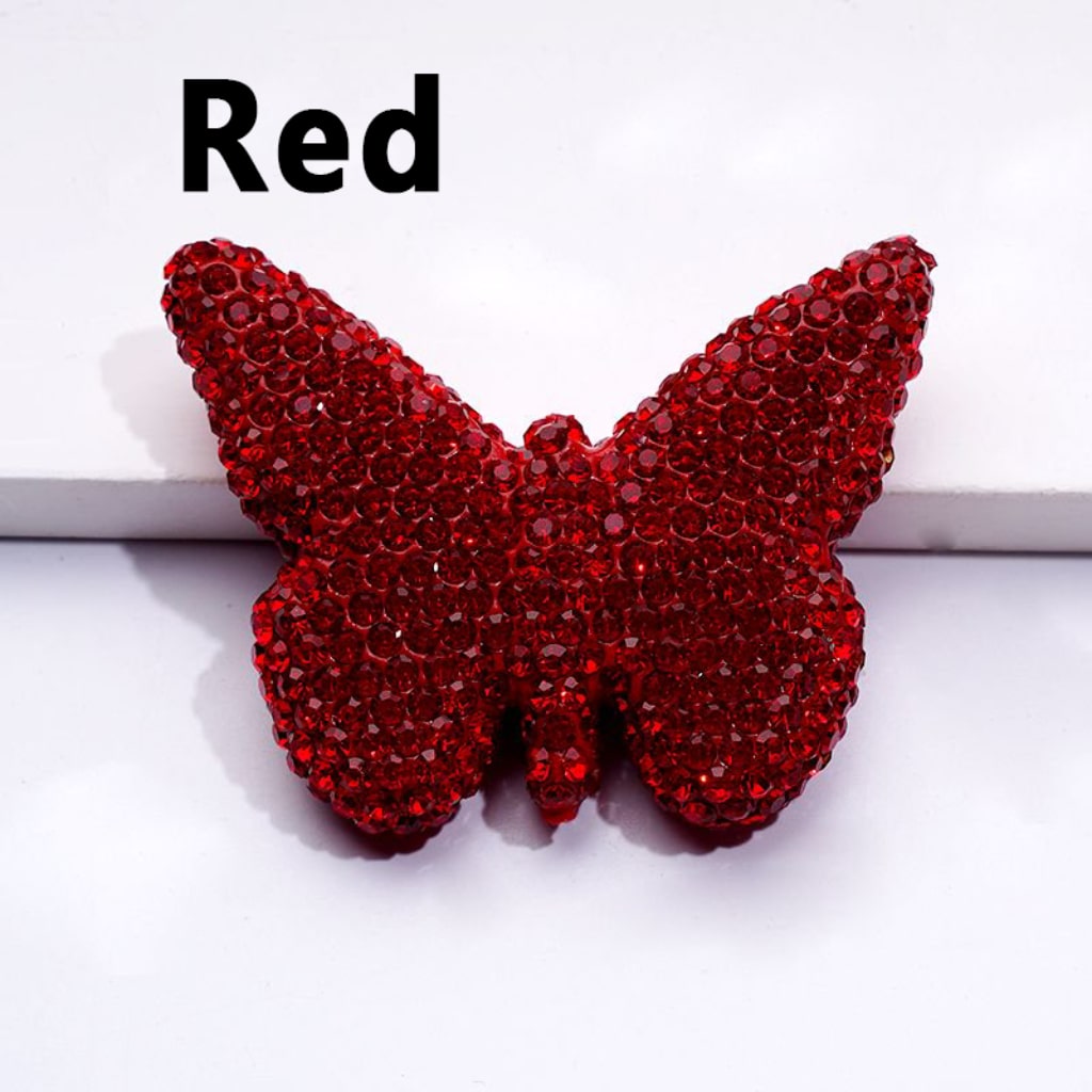 Exquisite Multi-Color Butterfly Clay Beads with Shiny Rhinestones, 54*41MM