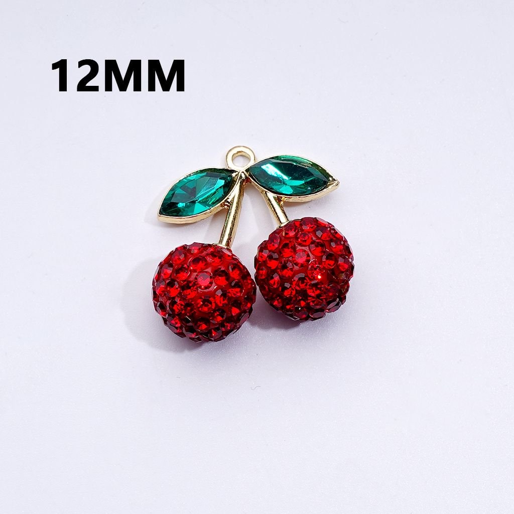 Delicate Vivid Gold Alloy Multi-color Clay Strawberry Pendants for Jewelry Accessories, 12MM, 14MM, 16MM, 20MM