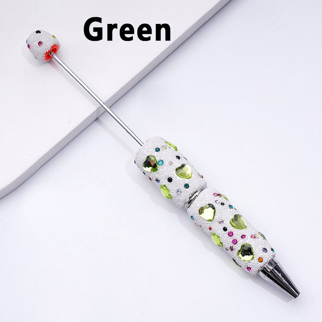 Beadable Solid Color Hearts Shiny Rhinestones Mini White Snow Balls Clay Pen