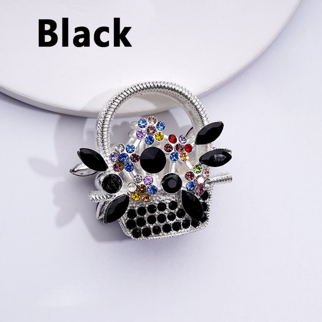Bling Bling Fancy Silver Alloy Flower Basket Beads with Multi-Color Shiny Rhinestones, Around 37*37MM