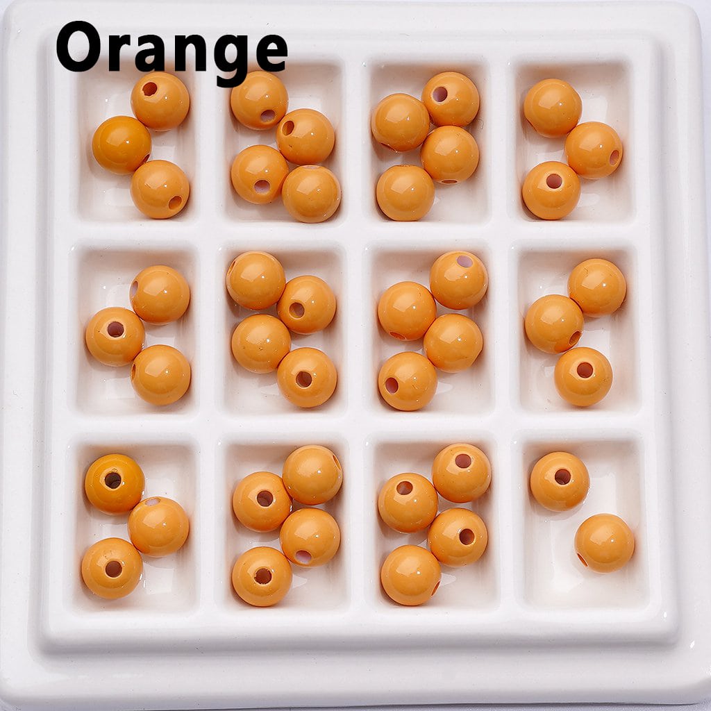 マルチカラー ミニ キュート ベーキング ストービング ワニス ラウンド アクリル ビーズ 7MM