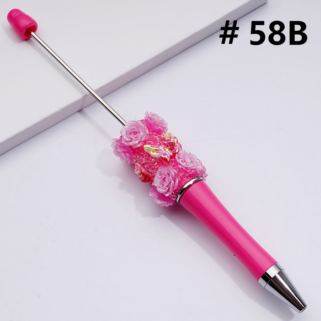 Glitter Shiny Flowers Butterflies Clear Sugar Beadable Pens