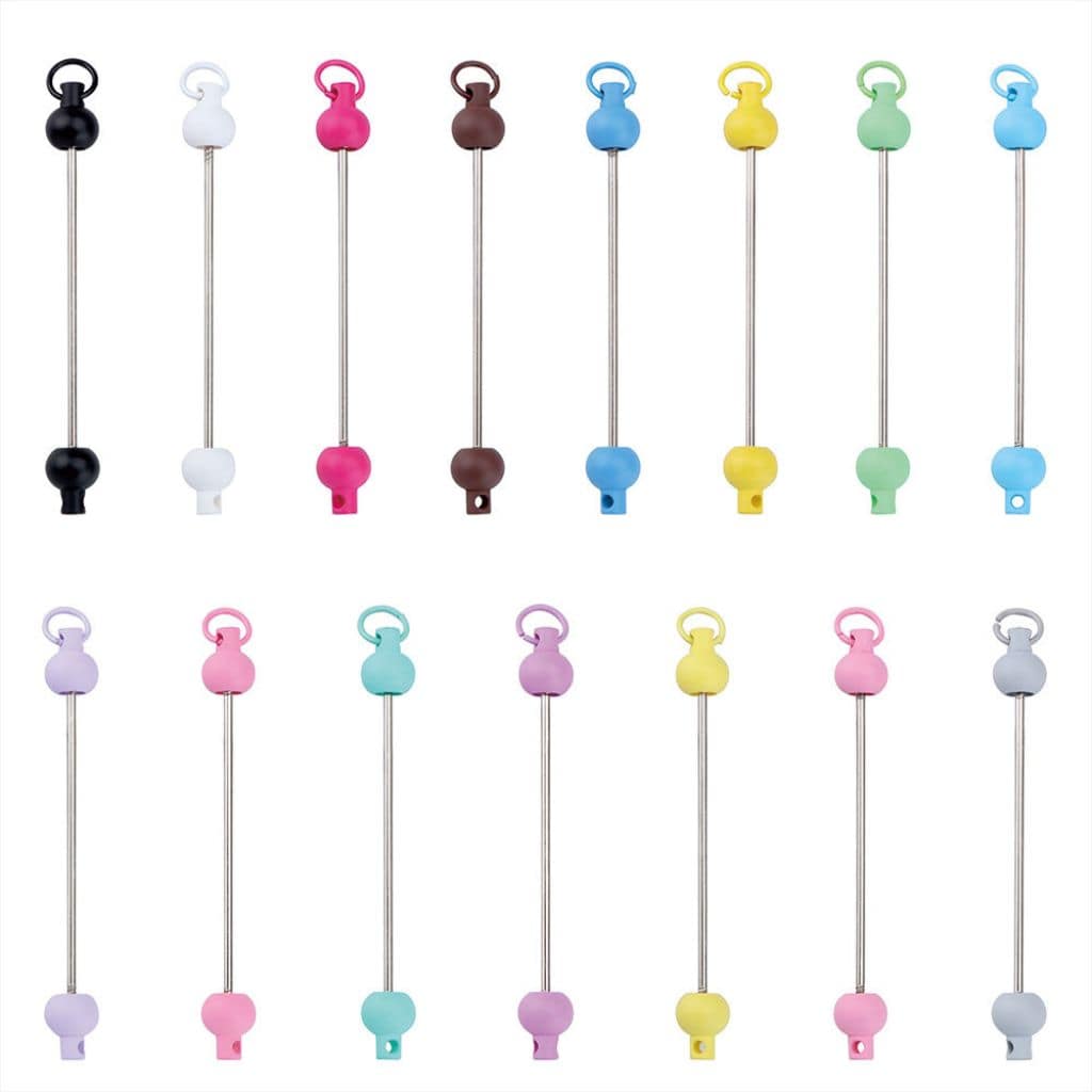 Keychain Bars, Beadable Bars for Keychains in Solid Colors, Size 95mm