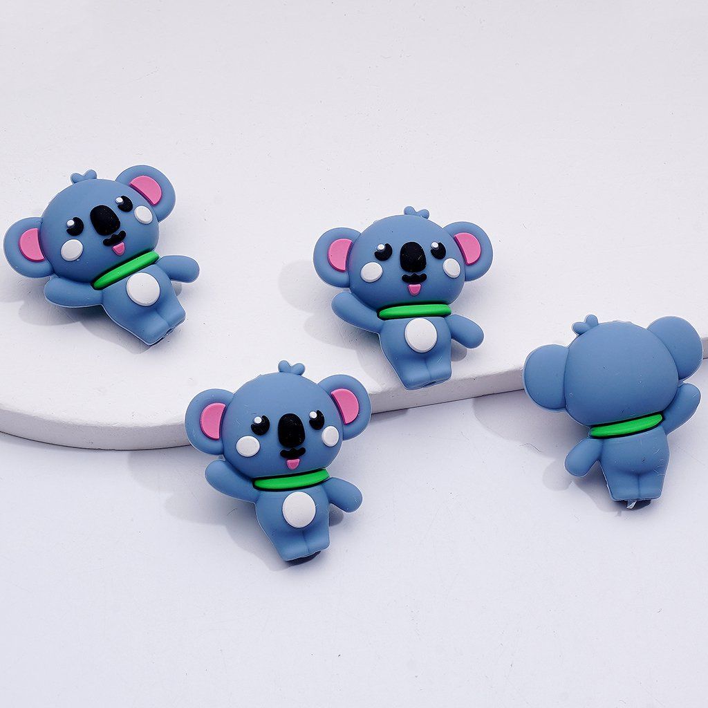 3D Blue Cute Koala Silicone Focal Beads