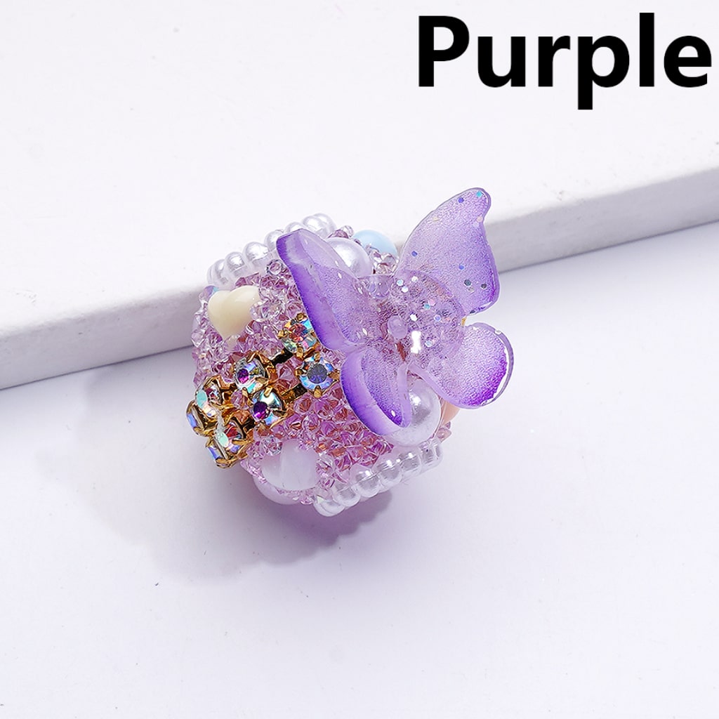 Sugar Acrylic Beads Large Butterfly AB Rhinestones Chains White Pearls Cute Hearts Multi-Color 20MM