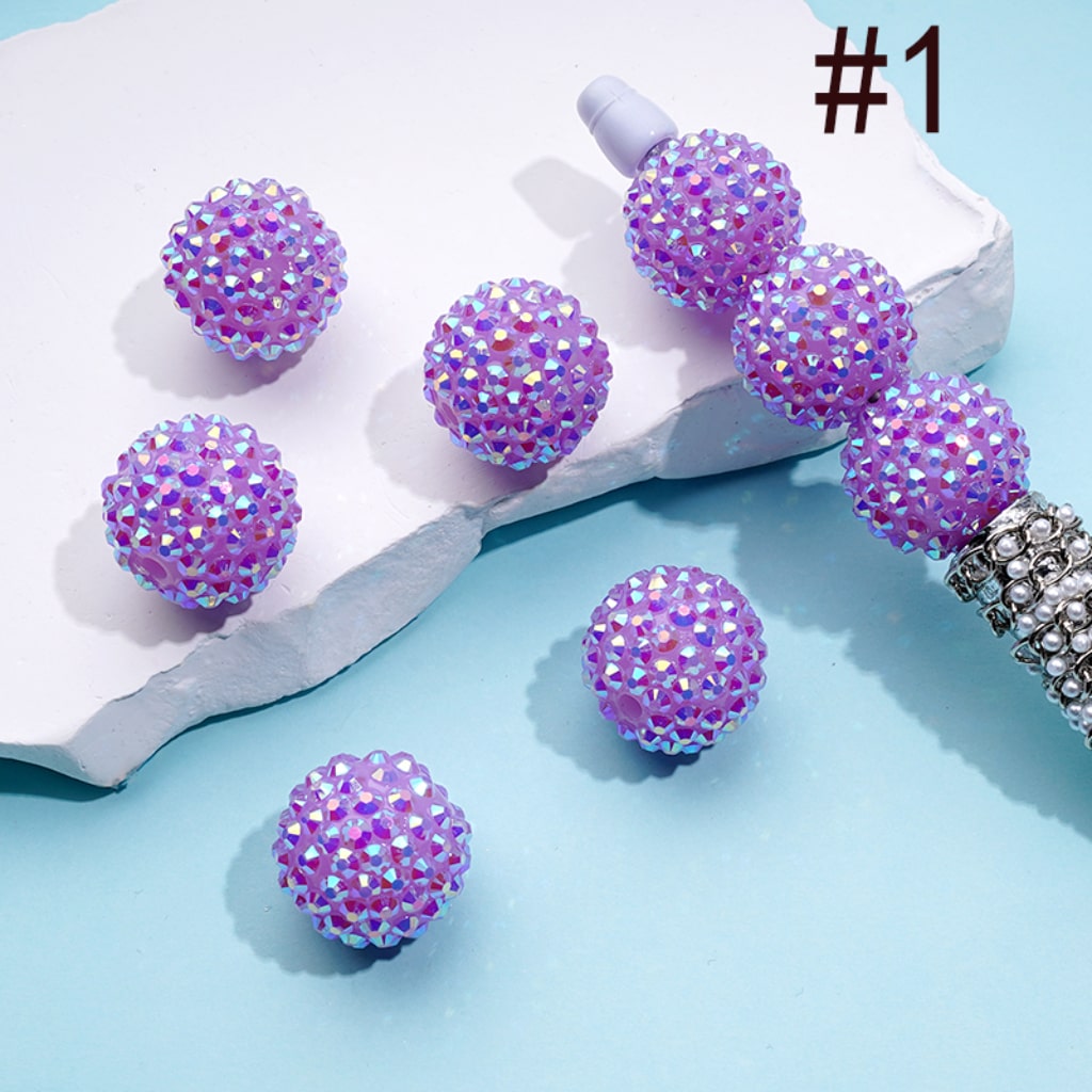 20MM Rhinestone Beads, Collection of Acrylic Rhinestone Beads, Part 1: Color No.1 -No.32