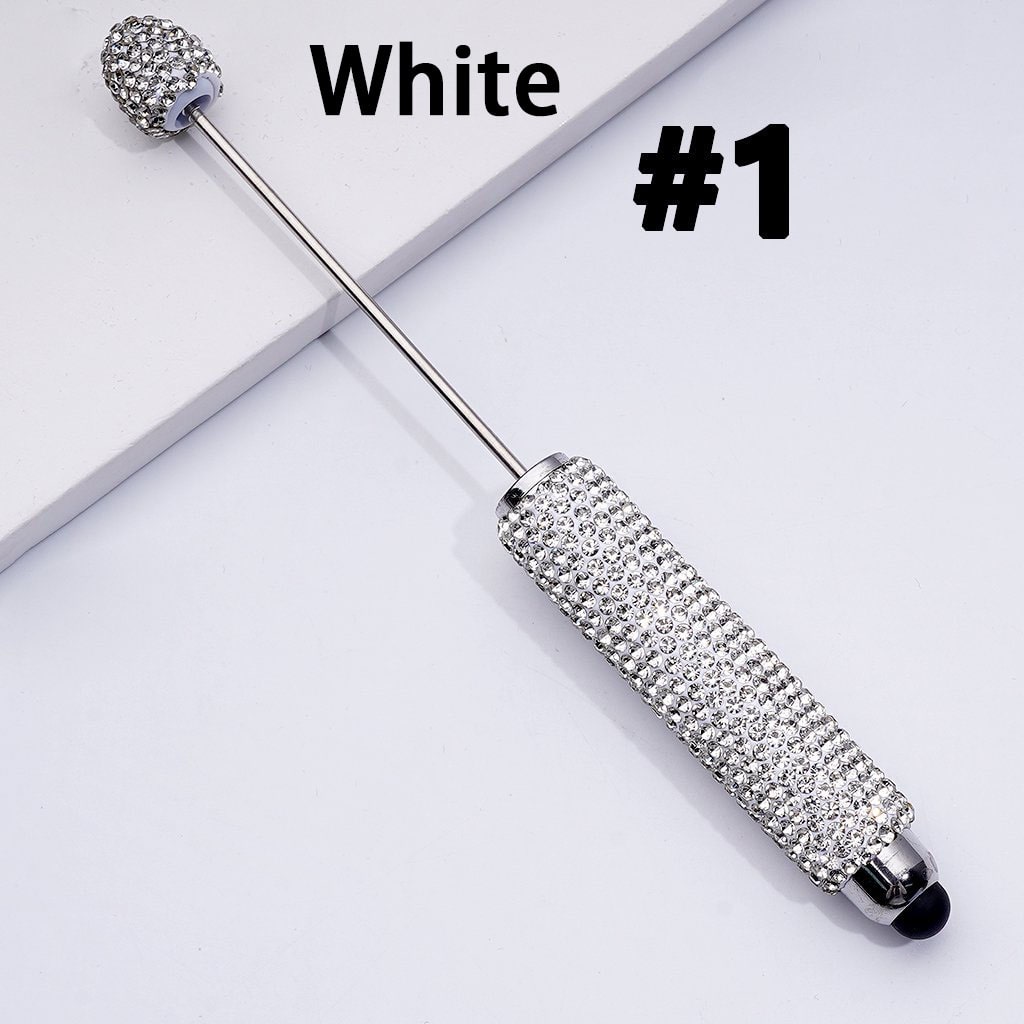 Beadable Clay Stylus Pens with AB & Colorful Rhinestones Covered the Entire Pen