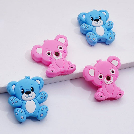 Cute Pink Blue Koala Silicone Focal Beads