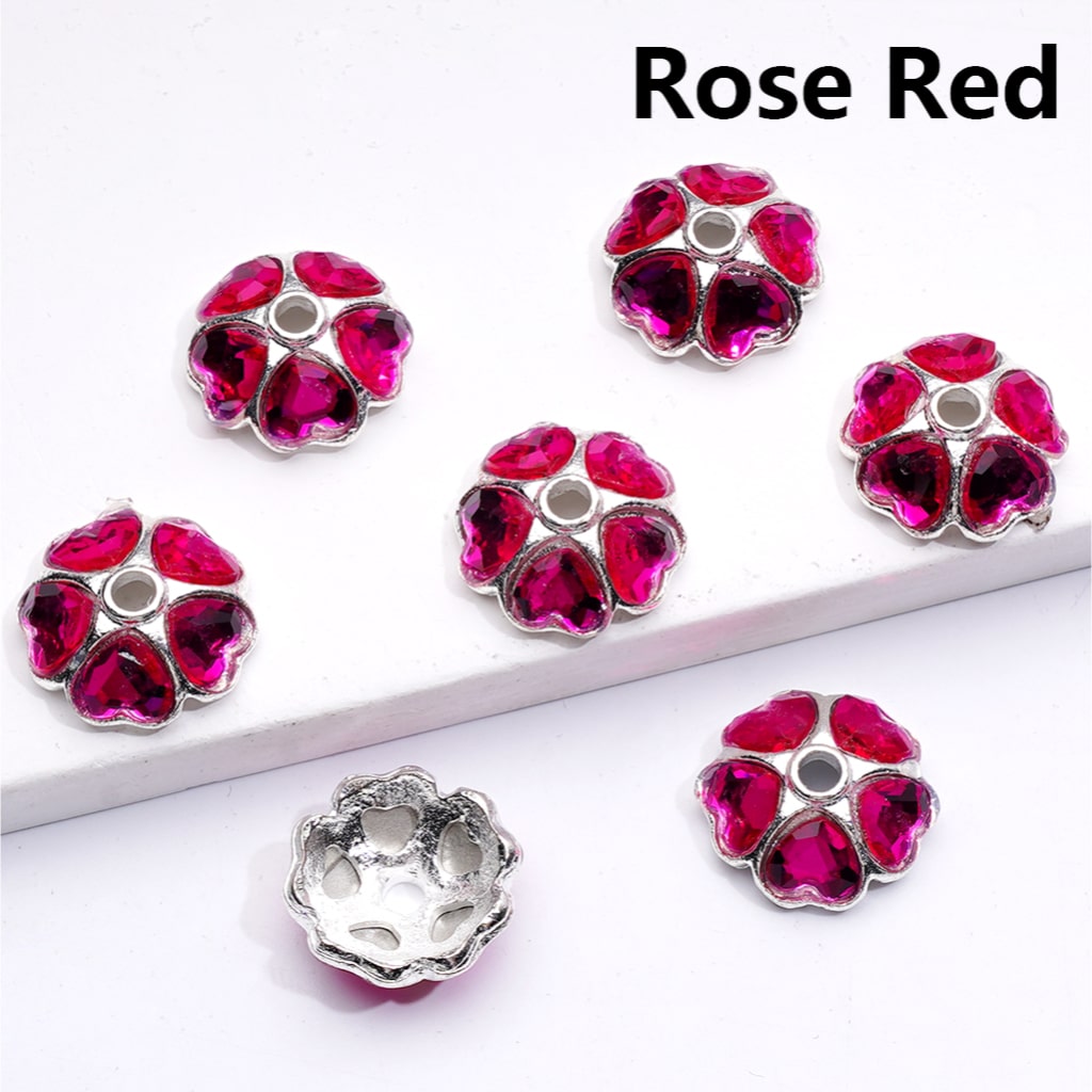Beads Cage Cap Metal Alloy Multi-Color Heart Rhinestons,Silver 16MM (Single Color is available for 100pcs(Whole Bag))