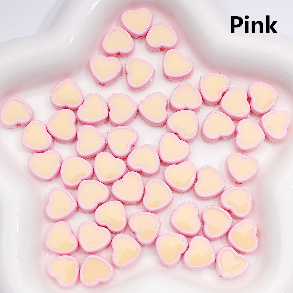 Acrylic Beads Luminous Mini Cute Heart Multi-Color 13*12MM (Single Color is available for 500pcs(Whole Bag))
