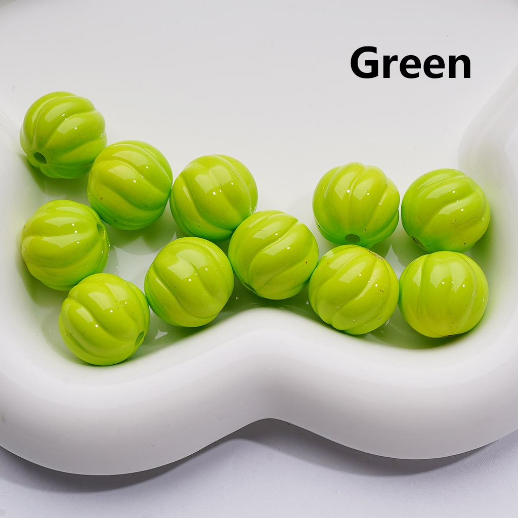 Stoving Varnish Solid Color Pumpkin Halloween Acrylic Beads, 16MM (Single Color is available for 200pcs(Whole bag))
