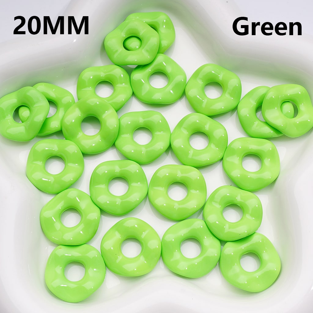 Multi-Color Large Hole Wave Shape Spacer Acrylic Beads, 20MM (Single Color is available for 500pcs(Whole Bag))