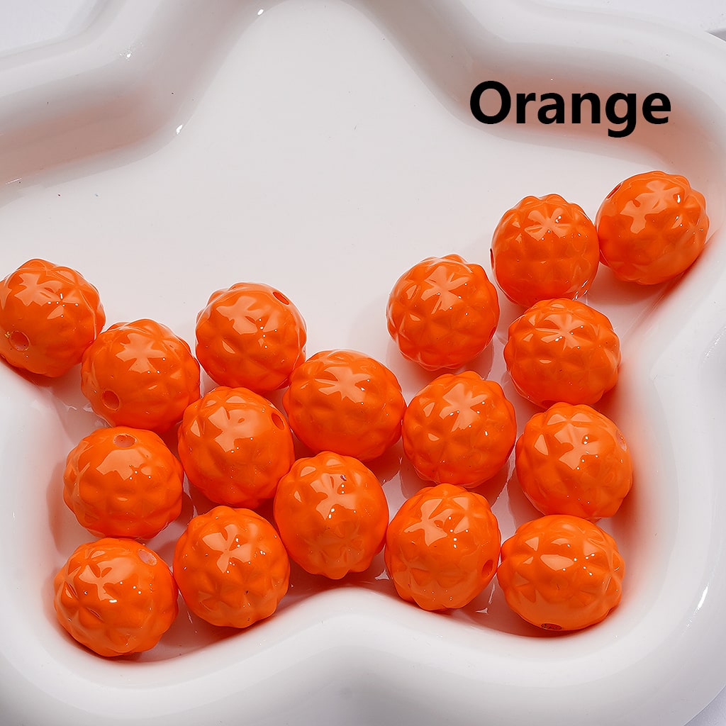 Solid Color Stoving Varnish Waxberry Acrylic Beads, 17MM