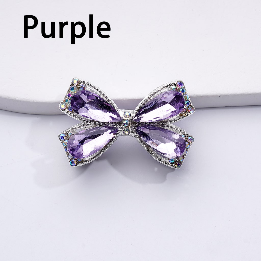Exquisite Fancy Silver Alloy Bowknots Beads with Shiny Rhinestones, 24*38MM