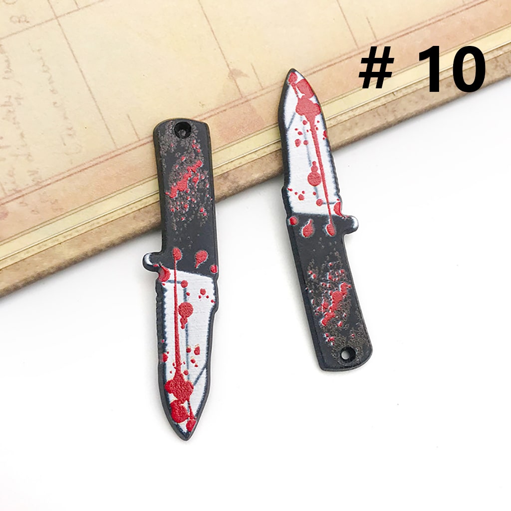 Halloween Plastic Horror Knife Axe Saw Scissors Dagger Jewelry Accessories