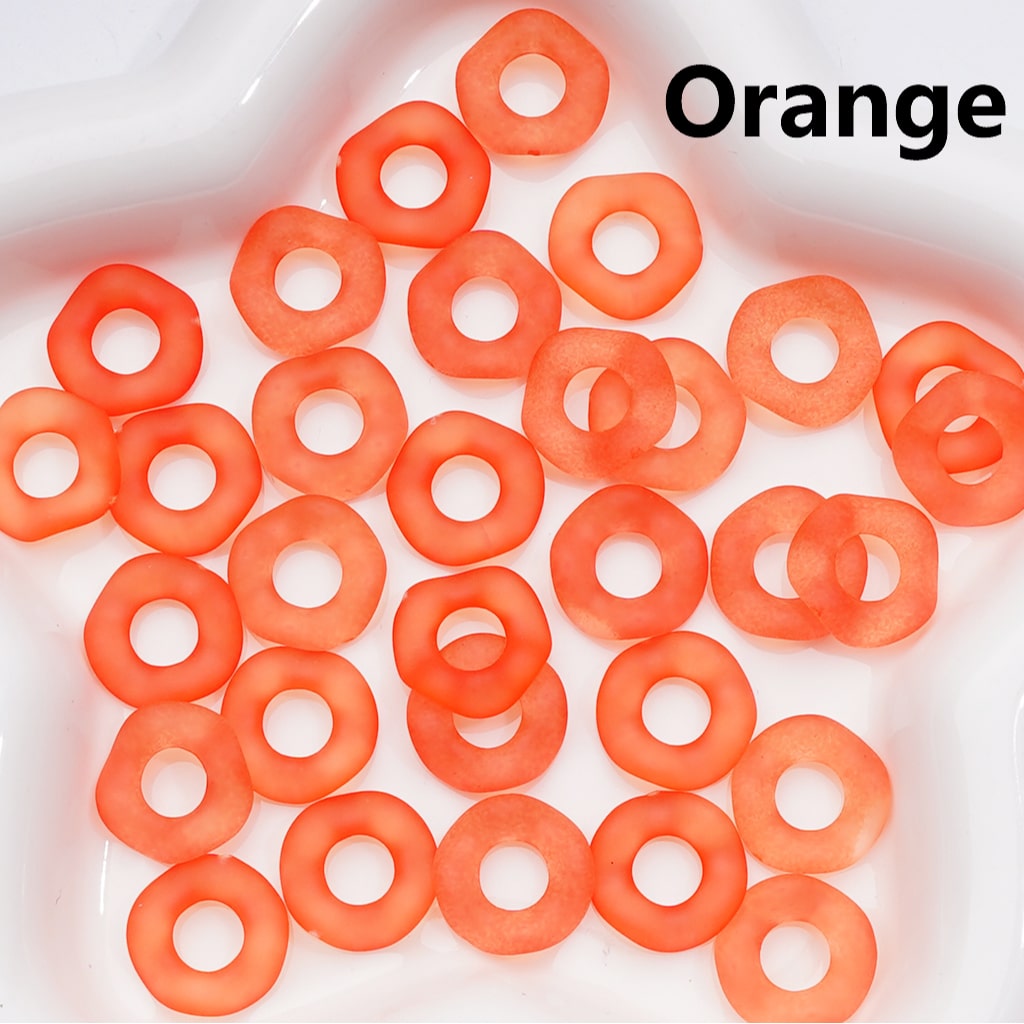 Multi-Color Translucent Frosted Large Hole Wavy Shape Acrylic Spacer Beads, 16MM (Single Color is only available for 500pcs(Whole bag))