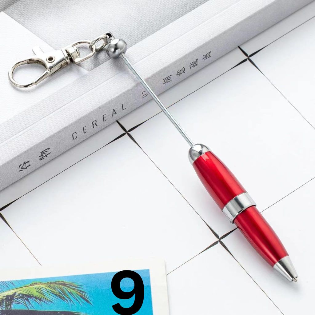 Keychain Pen, Metal Beadable Pens with Lobster Clasp, Keyring Beaded Pens