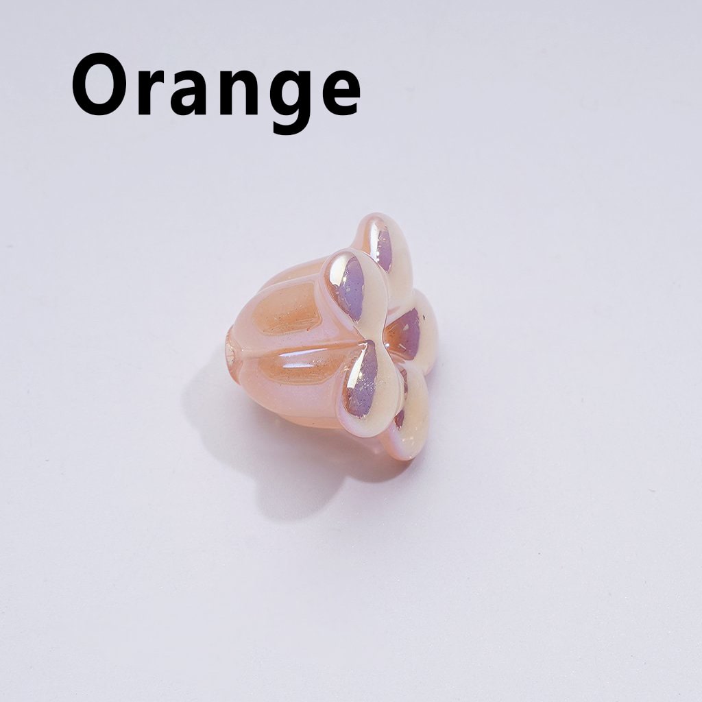 UV Coating Shiny Tulip Flower Acrylic Beads, Around 14*19MM