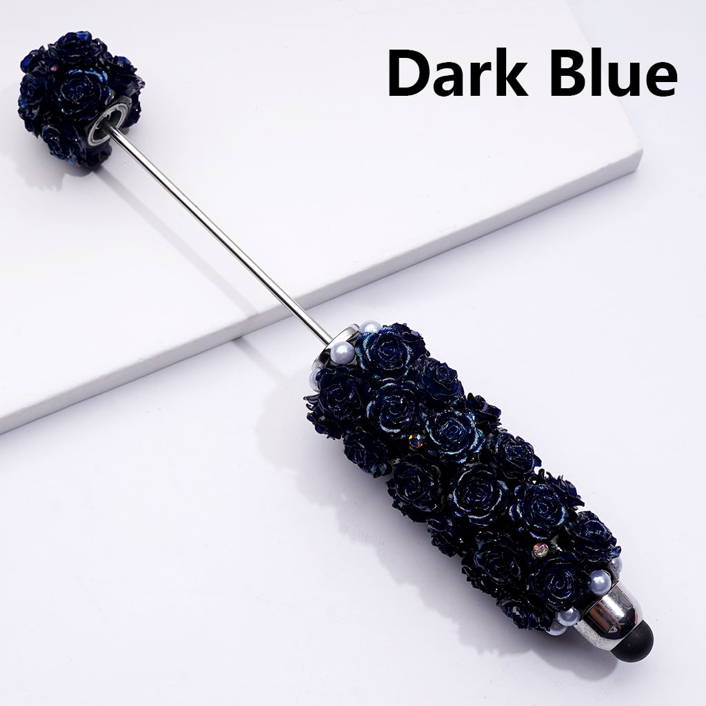 Beadable Clay Stylus Pen Mini Cute Soft Flowers White Pearls AB Rhinestones Multi-Color