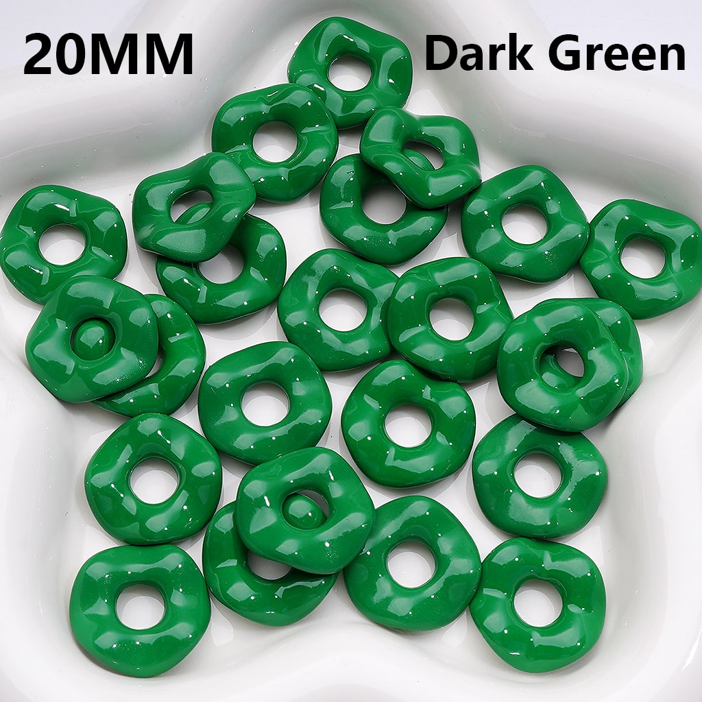 Multi-Color Large Hole Wave Shape Spacer Acrylic Beads, 20MM (Single Color is available for 500pcs(Whole Bag))