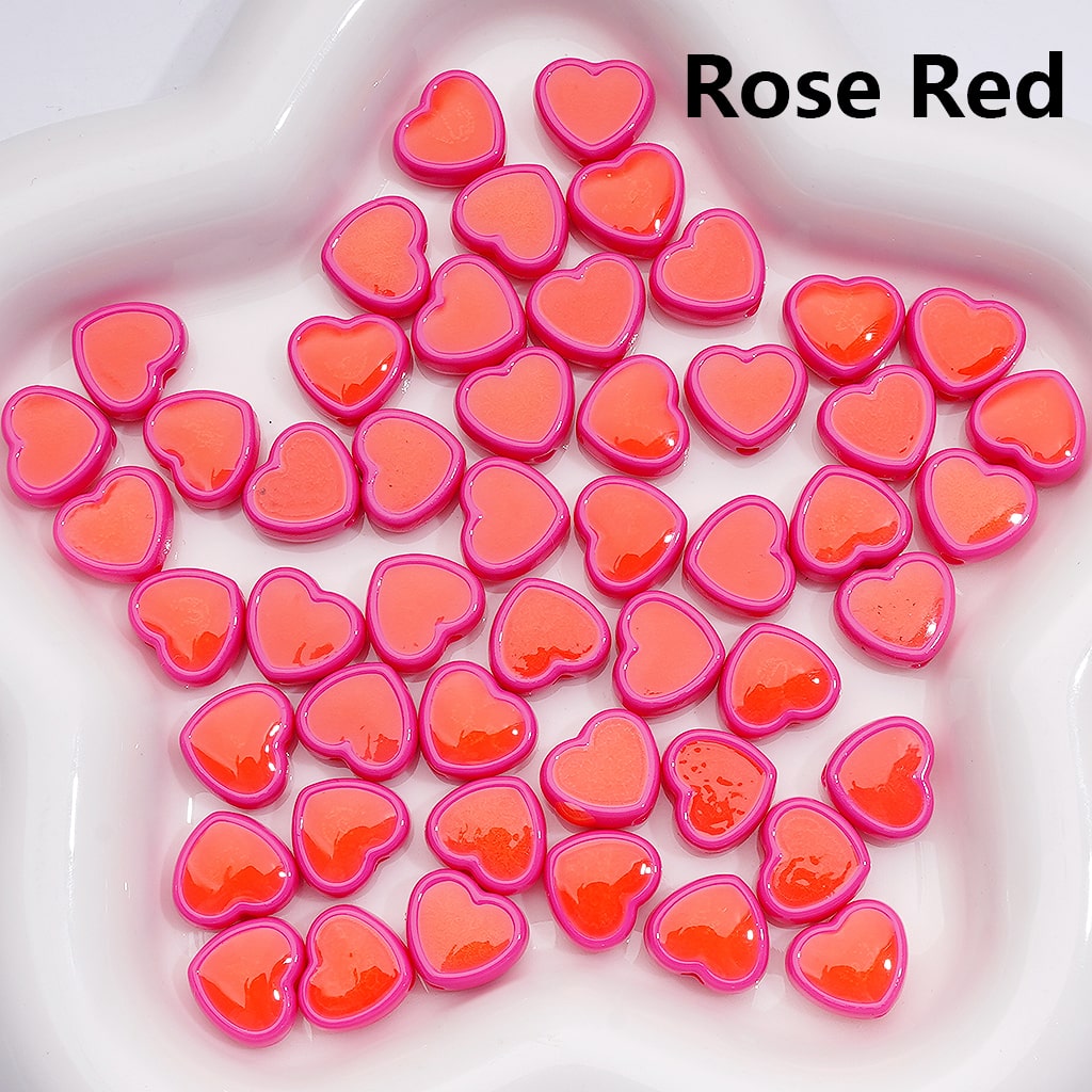 Acrylic Beads Luminous Mini Cute Heart Multi-Color 13*12MM (Single Color is available for 500pcs(Whole Bag))