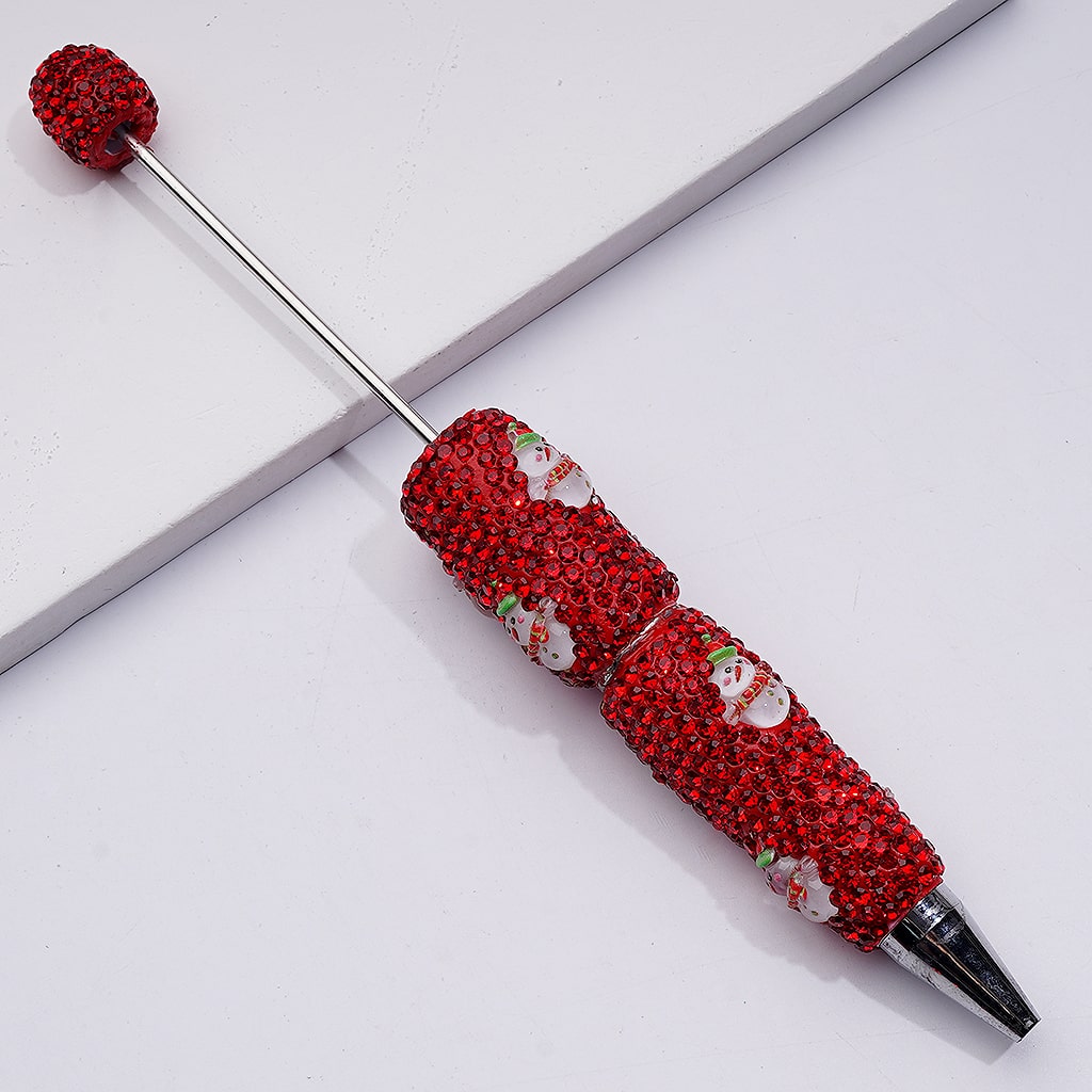 Christmas Series Father Christmas Tree Snowman Candy Cane Red Rhinestones Beadable Clay Pens