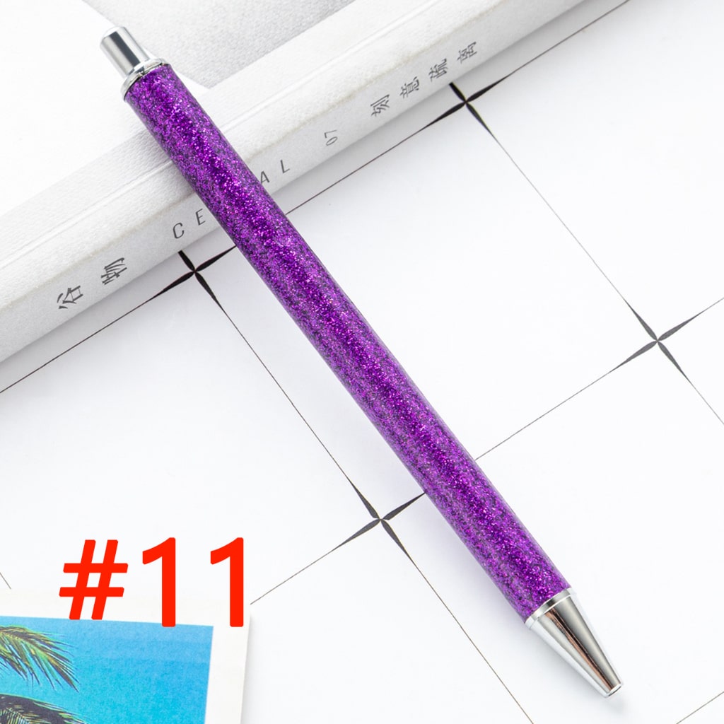Sublimation Ballpoint Pen, Push Ballpoint Pen with Glitter Effect in Gold Color