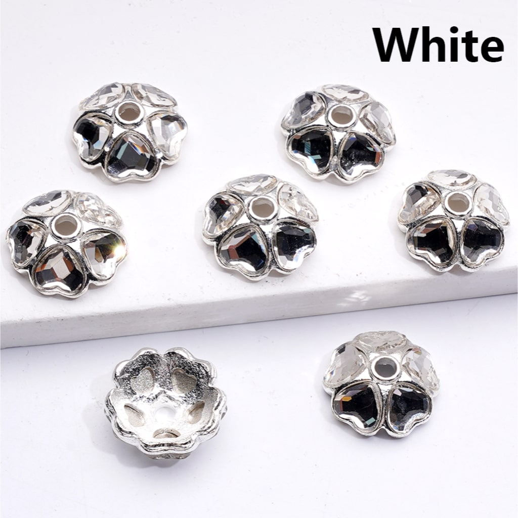 Beads Cage Cap Metal Alloy Multi-Color Heart Rhinestons,Silver 16MM (Single Color is available for 100pcs(Whole Bag))