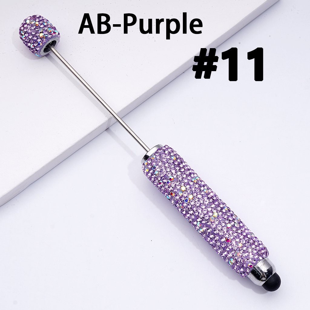 Beadable Clay Stylus Pens with AB & Colorful Rhinestones Covered the Entire Pen