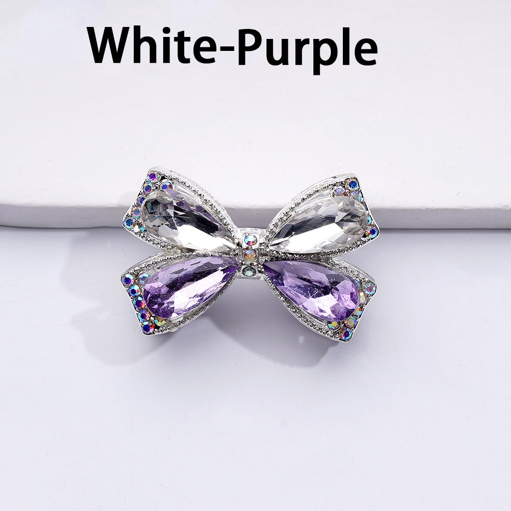 Exquisite Fancy Silver Alloy Bowknots Beads with Shiny Rhinestones, 24*38MM