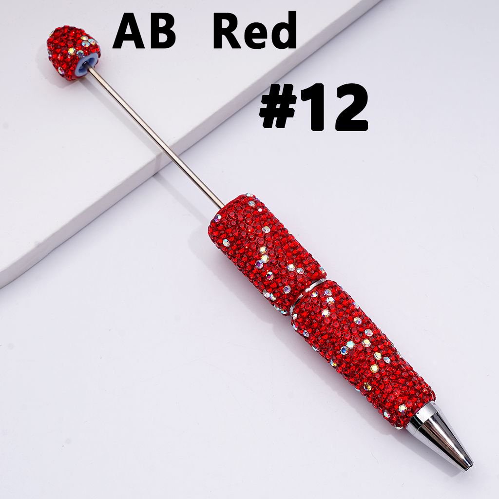 Beadable Clay Pens with Multi-Color & AB Rhinestones Covered the Entire Pen