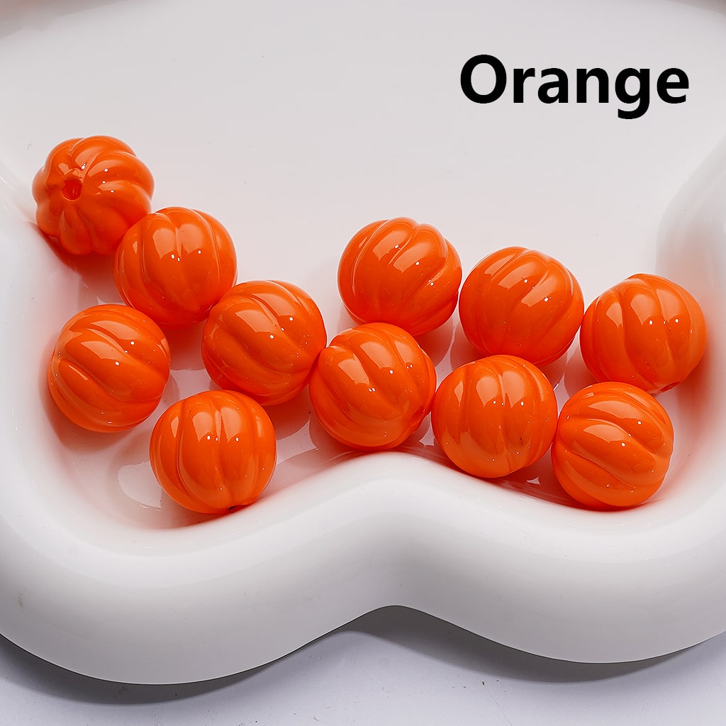 Stoving Varnish Solid Color Pumpkin Halloween Acrylic Beads, 16MM (Single Color is available for 200pcs(Whole bag))