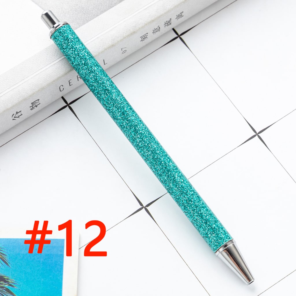 Sublimation Ballpoint Pen, Push Ballpoint Pen with Glitter Effect in Gold Color
