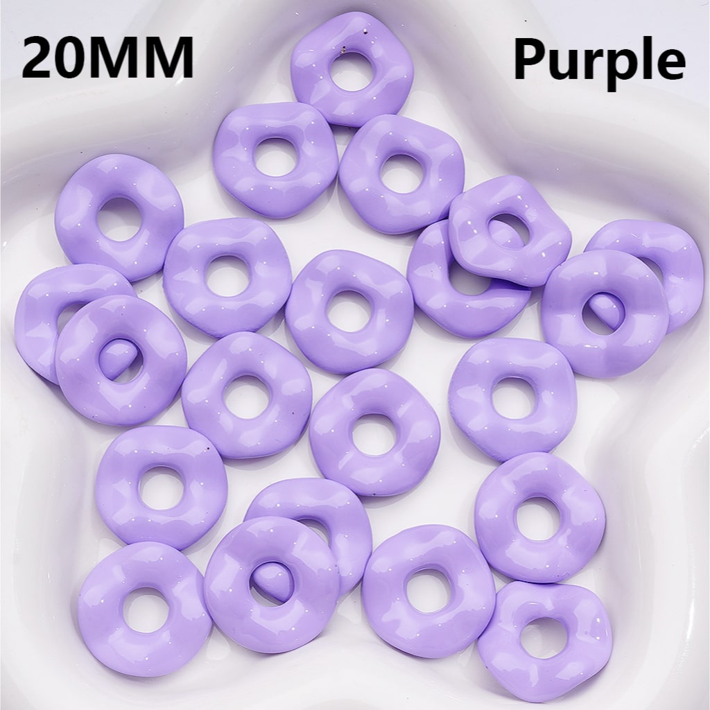 Multi-Color Large Hole Wave Shape Spacer Acrylic Beads, 20MM (Single Color is available for 500pcs(Whole Bag))