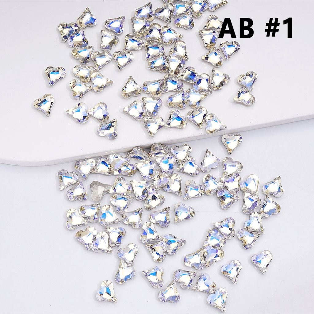 Mini Cute Shiny Hearts Charm for Jewelry Accessories, 8*9MM
