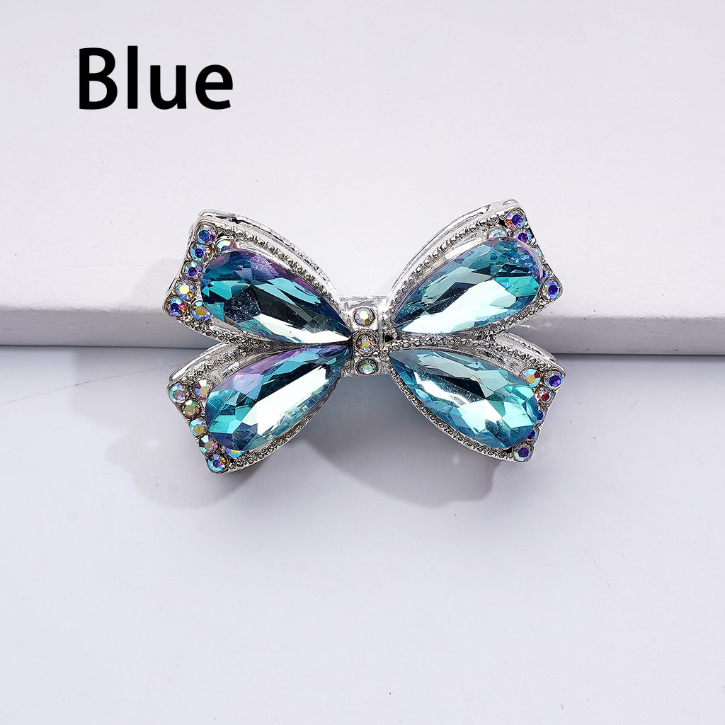 Exquisite Fancy Silver Alloy Bowknots Beads with Shiny Rhinestones, 24*38MM