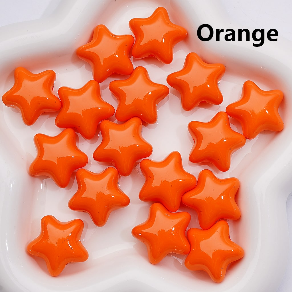 Stoving Varnish Solid Color Five-pointed Star Acrylic Beads, 23MM (Single Color is available for 200pcs(Whole bag))