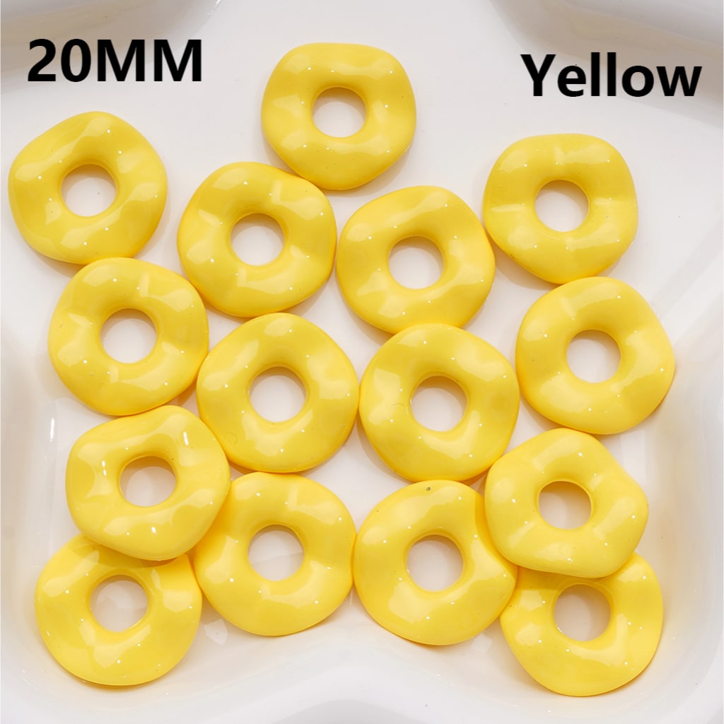 Multi-Color Large Hole Wave Shape Spacer Acrylic Beads, 20MM (Single Color is available for 500pcs(Whole Bag))