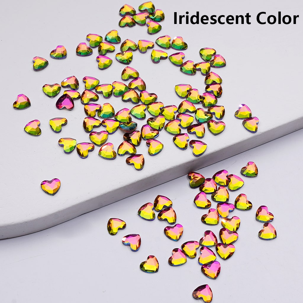 Crystal Faceted Flat Back Mini Hearts Charms for Beads Jewelry Accessories, 5.5*6MM (1440pcs/bag)